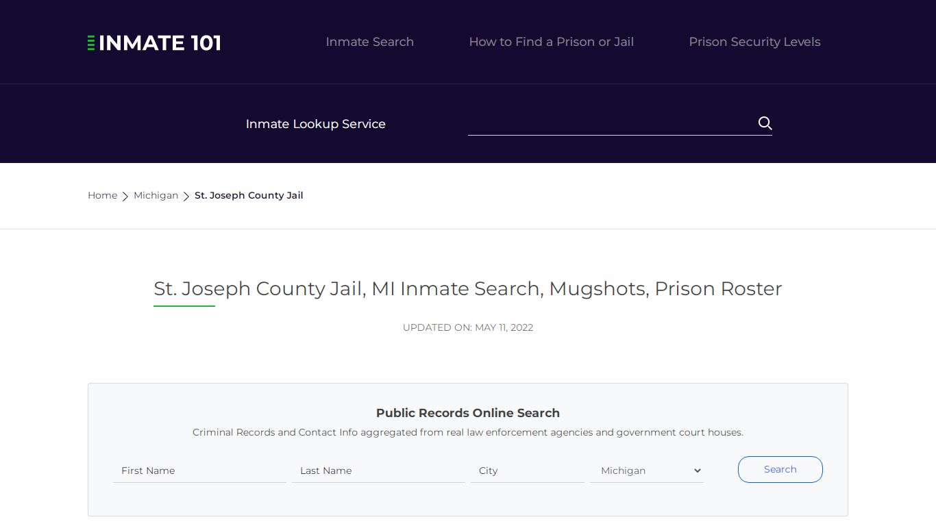 St. Joseph County Jail, MI Inmate Search, Mugshots, Prison ...